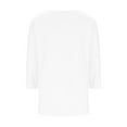 thumbnail image 4 of Plus Size Short Sleeve Shirts for Women, Xunlbb Women's Solid Color 3/4 Sleeve Overlapping V-Neck Pullover Casual Fashion Tops(White,L), 4 of 6