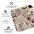 thumbnail image 3 of Rateoe Abstract Coffee Pattern With Letters Drawing Drink Coasters Set of 4 Leather Coasters Spill Protection for Table Desk,Durable and Non Slip Leather Coaster ,4 Inches Drink Mats-Square, 3 of 6