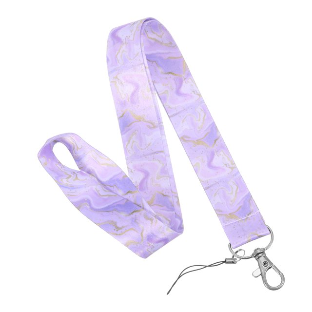Unique Bargains Neck Lanyard with Metal Hook, Marble Texture Cool Badge Lanyards ID Card Holder Keychains, Style 8
