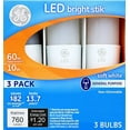 thumbnail image 6 of G E Lighting 32282 LED Bright Stik Bulb, Soft White, 10-Watt, 3-Pk., 6 of 6