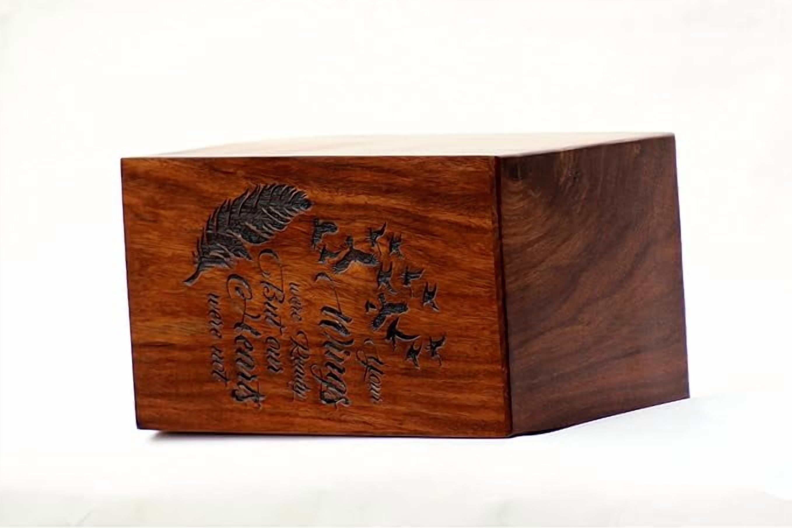 Rosewood Urn-Box for Human Ashes - Hand Carved Beautiful Butterfly Wooden Box - Cremation Urn for Pets Burial Urn Box for Loving Memories - Large Unique Decorative Urns for Human Ashes.