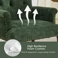 thumbnail image 5 of Lovableguy Mid Century Chenille Dining Chairs Set of 2,Upholstered Tufted Kitchen Side Chairs with Armrests and Solid Wood Frame & Legs,for Dining, Kitchen & Living Room,Olive green, 5 of 8