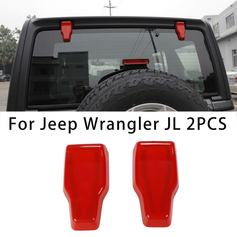 Red ABS Rear License Plate lamp trim cover For Jeep Wrangler JL 2018