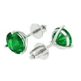 thumbnail image 2 of Clara Pucci 4Ct Emerald Round Cut VVS1 Screw Back Stud 18k Solid hypoallergenic Gold Designer Earrings For May, 2 of 7