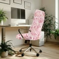 thumbnail image 3 of ZIATUBLES Office Chair Protector Covers Butterfly Peach Blossom Pink Printed Stretch Spandex Fabric Desk Computer Chair Rotating Covers Washable Soft Universal Rotating Slipcover with Snap Button, S, 3 of 7