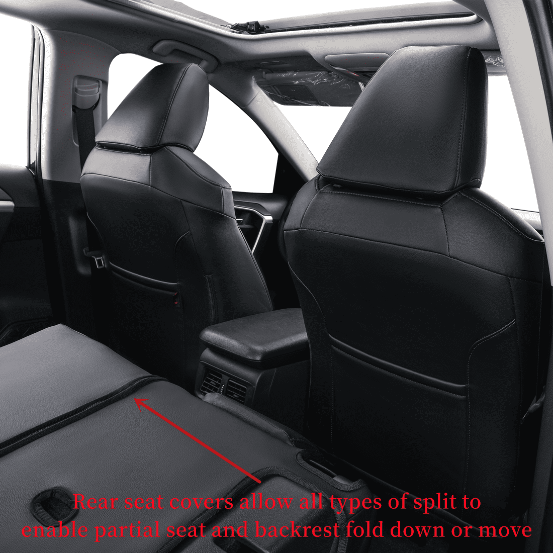 Coverdream Custom Fit Corolla Car Seat Covers for Toyota Corolla S SE XSE Sedan 2014 2015 2016 2017 2018 2019 - Leatherette (Black,Full Set)