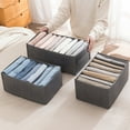thumbnail image 5 of 3 Pack Wardrobe Clothes Organizer 7 Grids Closet Organizers Storage for Clothes Foldable Washable Drawer Dividers for Clothes Drawer Organizer Clothes Jeans Organizer for Closet Storage, Gray, 5 of 9