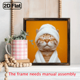 thumbnail image 6 of 1pc Wooden Framed Canvas Painting, a Cute Orange Cat Wearing a White Bathrobe, Popular Wall Hanging, Suitable for Office Corridor Home Living Room Decoration, Holiday Gift, Great Gift., 6 of 9