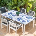thumbnail image 2 of Valentine's Day Table Cloths for 3 Foot Rectangle Tables, Blue Love Heart Romantic Me You Patio Waterproof Elastic Fitted Tablecloths, Washable Rectangular Table Cover for Camping, 2 of 8