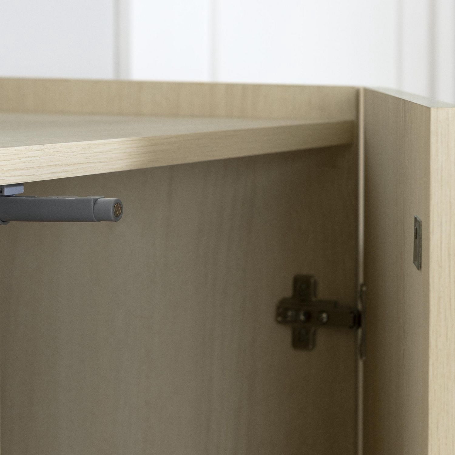 South Shore Liora 4-Door Bookcase with Shelves, in Bleached Oak