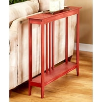 Slim Entryway Home Accent Table with Antique Finish - Country Red