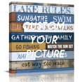 thumbnail image 2 of Lake Farmhouse Wall Art Painting on Canvas, Vintage Wood Grain Country Pastoral Canvas Art Home Prints Wall Art Framed Modern Artwork for Living Room Bedroom Wall Decor 12x12in, 2 of 9