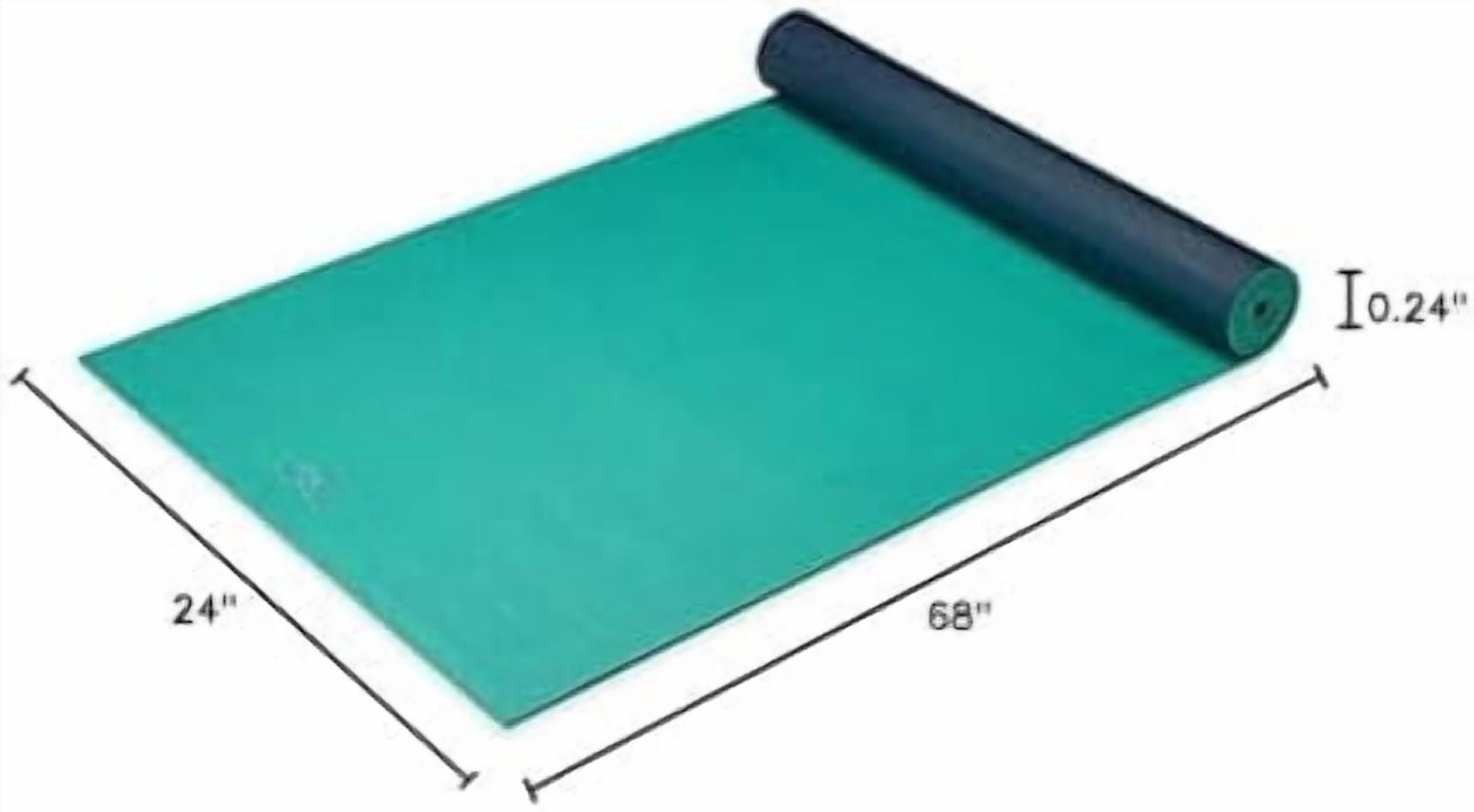 Solid Color Yoga Mat, Non Slip Exercise & Fitness Mat for All Types of Yoga, Pilates & Floor Exercises Vibrant Viridian,68"L x 24"W x 6mm Thick