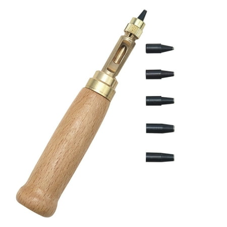 

Etereauty Punch Hole Screw Tool Leather Japanese Puncher Bookbinding Paper Craft Punches Drill Wood Handle Automatic Belt Sewing