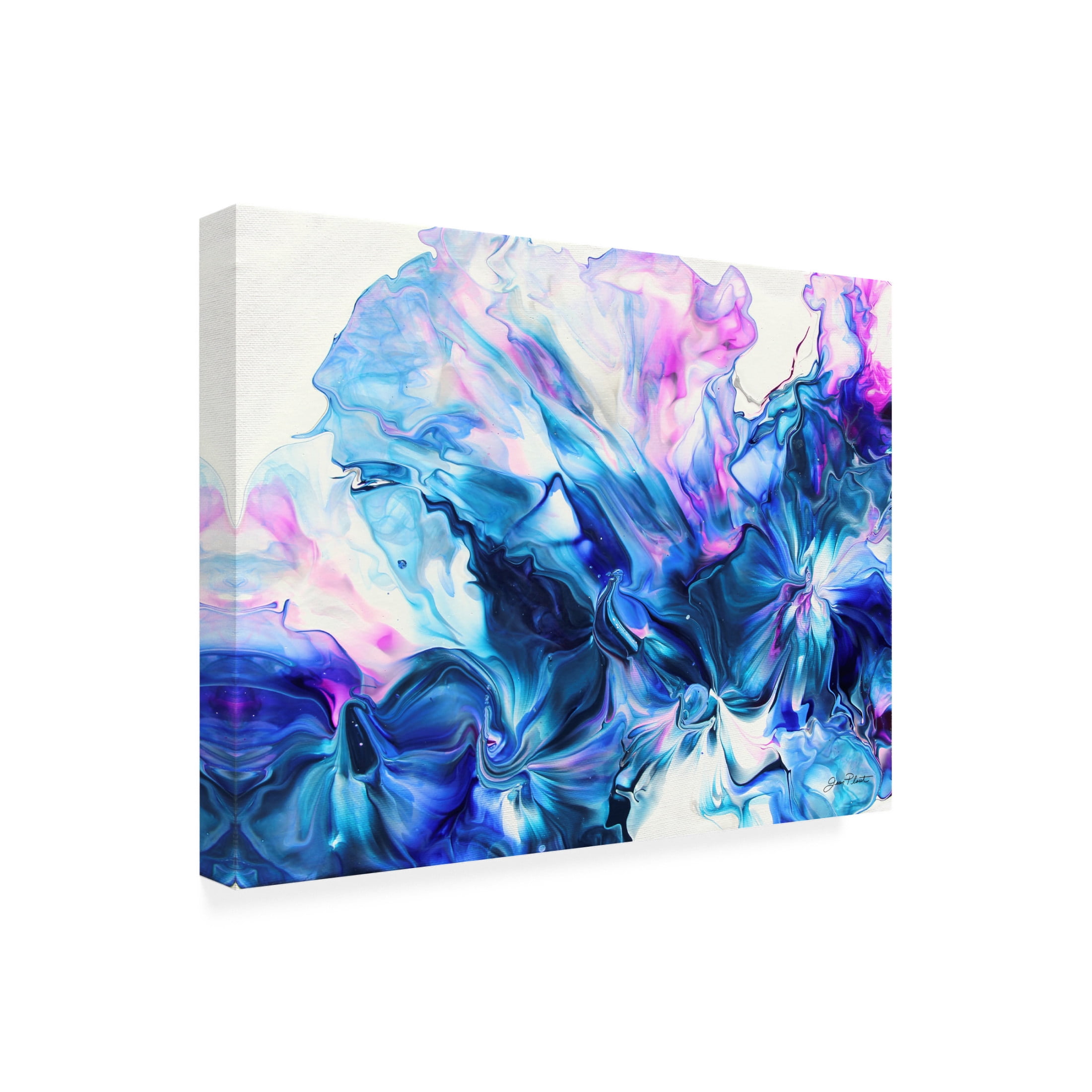 Canvas Wall Art - Jean Plout 'Abstract Pouring H' Wall Art for Living Room, Bedroom, or Office Décor by Trademark Fine Art - 47 x 35 Inches