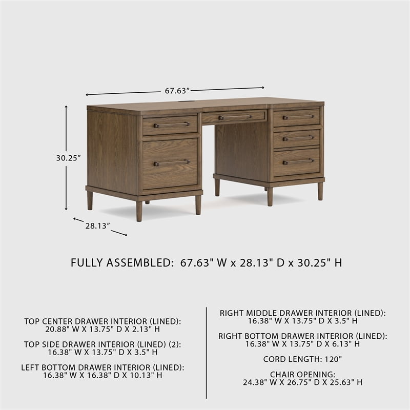 Signature Design by Ashley Roanhowe Brown 68" Home Office Desk