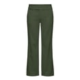 thumbnail image 4 of Work Pants for Women High Waist Wide Leg Stretchy Dress Pants Palazzo Business Casual Outfits Office Slacks with Pockets Button Stretchy(Green,XXL), 4 of 4