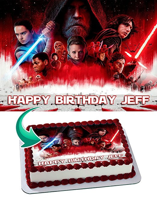 Star Wars The Last Jedi Edible Cake Topper Personalized Birthday 1