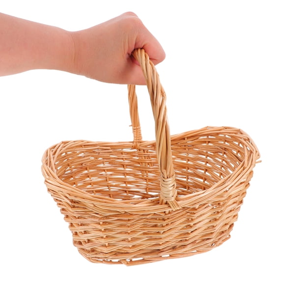 WEUVEB Picnic Fruit Basket Picnic Basket Wicker 1Pack Beige