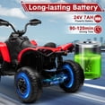 thumbnail image 3 of 24V Ride on Toys ATV for Kids, 6 Wheelers, 2 Seater, High & Low Speed, Forward & Backward, Bluetooth Music Story, Red, 3 of 8