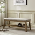 thumbnail image 7 of VKNOW Multi-Tone Speckled Fabric Open Shelves Bench, Brown, 300 lb Limit, 7 of 7