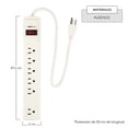thumbnail image 4 of Barra Multicontacto con 6 Tomas Polarizadas CNX Color Blanca 60 cm Clavija 1.31 mm 127 V 60 Hz 13 Amps 1625 W MULTI506B, 4 of 6