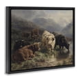 thumbnail image 2 of Stupell Industries Southwestern Highland Cows Beside Misty Loch Black Floating Frame Canvas Art, 21 x 17, by Arlington Prints, 2 of 8
