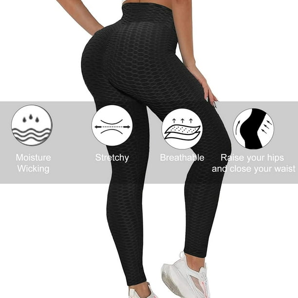 LANBAOSI 2 Pack Women High Waisted Ruched Butt Lifting Leggings Female  Scrunch Textured Compression Yoga Pants Booty Workout Tights Size Medium 