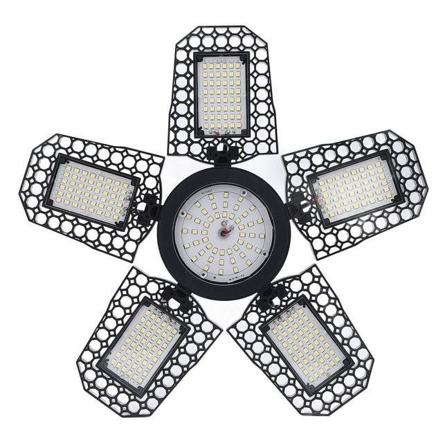 Luces de Garaje LED Súper Brillantes 2994 Flujo Luminoso con 6 paneles Deformables, 288 chips LED, Enchufe E26 E27