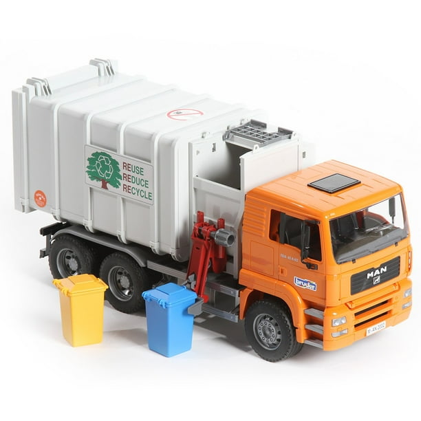 Bruder Toys MAN Side-Loading Garbage Truck with 2 Refuse Bins | 02761
