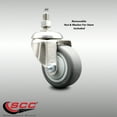 thumbnail image 2 of 3.5 Inch 316SS Thermoplastic Rubber Wheel Swivel 3/8 Inch Threaded Stem Caster, 2 of 2