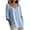 Light Blue, variant on Blouse for Women Long Sleeve Button Front with Crew Neck Solid Color Linen Blouse Casual Summer Top Army Green XXL