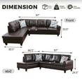 thumbnail image 5 of PonLiving Sectional Sofa Set for Living Room Furniture Set，Faux Leather L-Shape Sectional Sofa, 5 of 12