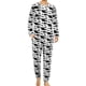 thumbnail image 1 of Pijama de tiburón blanco con silueta de animal para hombre, conjunto de pijama de manga larga moderno de 2 piezas, traje informal con gráficos para uso diario, regalo de cumpleaños, 1 of 5