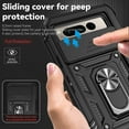 thumbnail image 5 of Nalacover Case for Google Pixel Fold Heavy Duty Camera Lens Sliding Cover with Ring Holder Bracket, Rugged PC + TPU Military Grade Shockproof Metal Magnetic Car Mount Cover, Black, 5 of 9