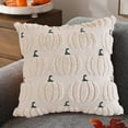 thumbnail image 6 of Halloween Pumpkin Fall Throw Pillow Covers 18x18 Inch Autumn Cushion Covers with 3D Embroidery Soft Plush Pillow Cases for Sofa Couch Living Room Bedroom Farmhouse Thanksgiving Halloween, 6 of 7