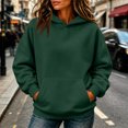 thumbnail image 4 of Women's Oversized Hoodies Drop Shoulder Fleece Long Sleeve Hooded Sweatshirts Fall Winter Causal Solid Pullover Hoodies, M, 4 of 6