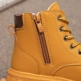 thumbnail image 7 of eczipvz Dress Boots Girls Ankle Boots Side Zipper Lace Up Work Boot Combat Booties Boots Boys (Brown,10.5 Little Kid), 7 of 7
