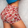 thumbnail image 4 of Fotbe Cute Strawberry Seamless Shorts, Womens Workout Shorts High Waist Stretch Booty Short for Gym/Yoga/Running/Biking-, 4 of 9