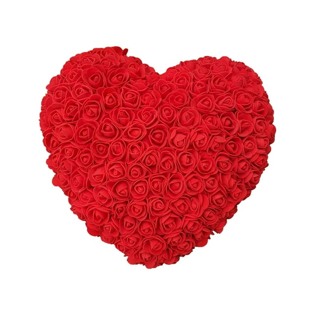 Adorno de rosa de corazón para San Valentín, decoración del hogar, flores preservadas Rojo
