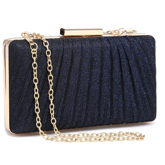 Bolso de mano Evening Purse Dasein para mujer, plisado, azul marino