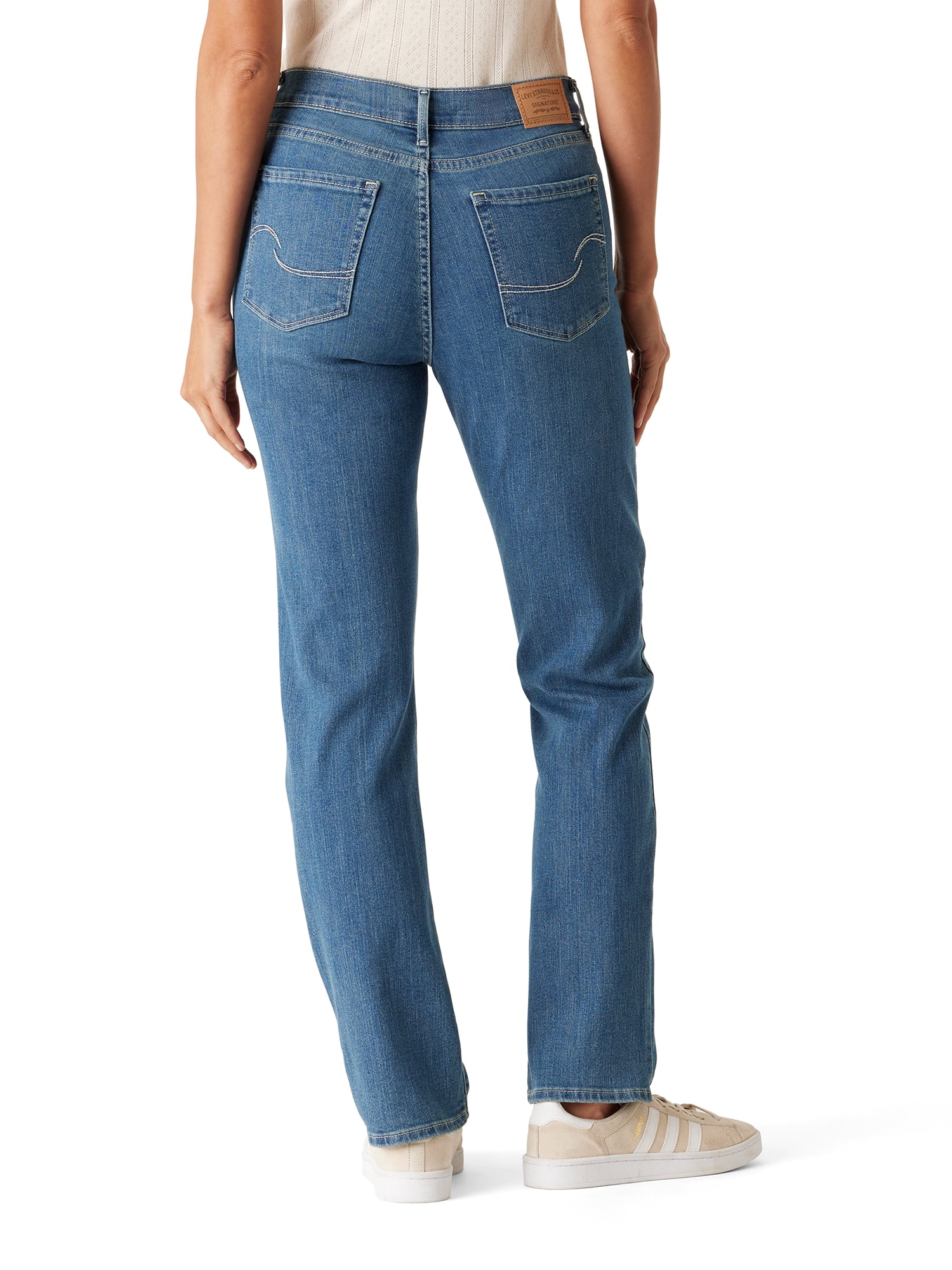 Levi Strauss Signature Women's and Women's Plus Mid Rise Straight Jeans, Inseams: 29", 31", 33", Sizes 2-26