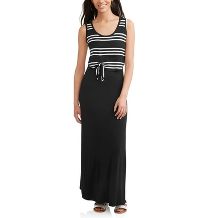 - Women's Tie Waist Maxi Dress