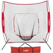 ZENY 7'7' Baseball Softball Practice Net Hitting Batting Catching Pitching Training Net w/Carry Bag & Metal Bow Frame, Baseball Training Equipment