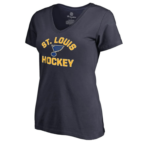 Women's Navy St. Louis Blues Overtime V-Neck T-Shirt