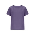 thumbnail image 4 of CONZONE Women's Cotton Linen Tshirts Short Sleeve T Shirts for Women Casual Crew Neck Solid Color Lightweight Tees Soft Cozy Tops, 4 of 5