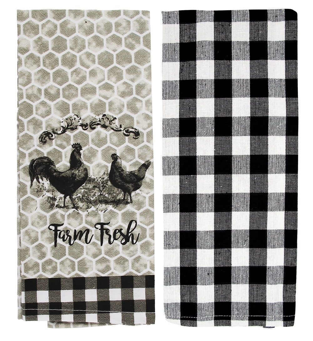 Decorative Buffalo Plaid Kitchen Towels Set of 8 Cute Flour Sack Dish Towels 100% Cotton Home Use
