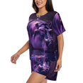 thumbnail image 3 of Womens Pajama Sets With Pocket, Purple Hippo In Water Lounge Sets Short Sleeve Sleepwear PJ Sets for Women, 3 of 6