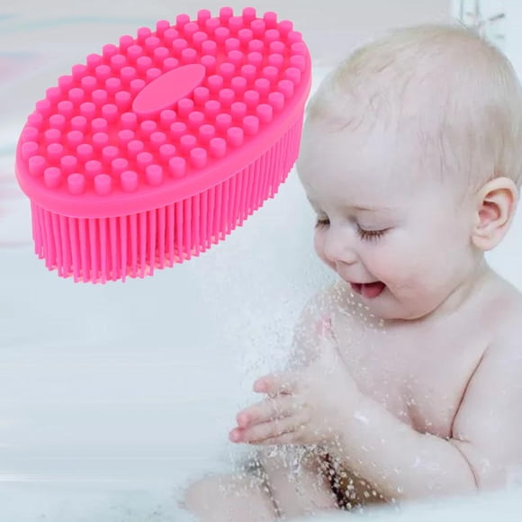 TOPINCN Silicone Massage Brush,Silicone Baby Sensory Brush Massage Bath Tactility Training Brush Head Hair Washer Comb, Shower Head Hair Comb