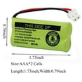 thumbnail image 3 of BT183342/BT283342 2.4V 400Mah Ni-Mh Battery Pack, Also Compatible With At&T Vtech Cordless Phone Batteries Bt166342/Bt266342 Bt162342/Bt262342 2Sn-Aaa40H-S-X2(4 PCS), 3 of 5